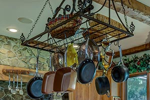 Overhead Pots for Colonial Style Kitchens